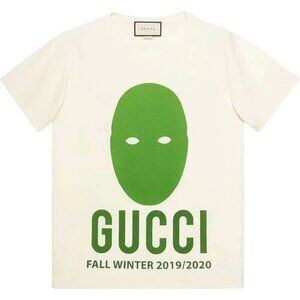 NWT Gucci Manifesto Mask Print Oversized Cotton T-Shirt in White Size XXL